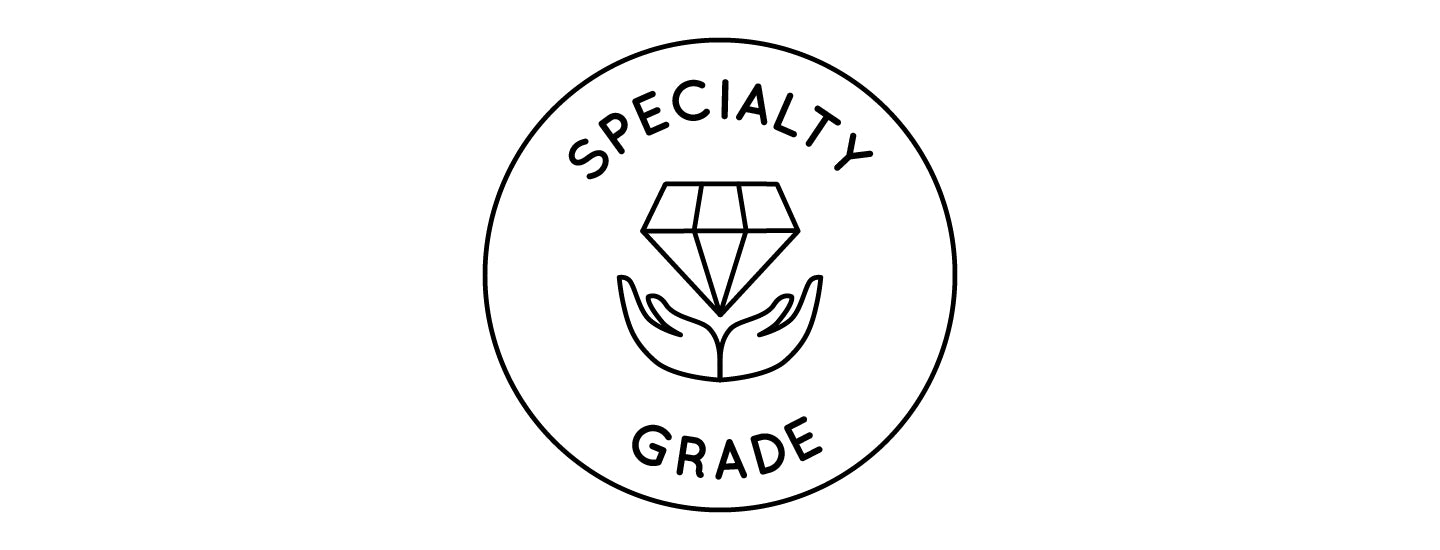 Specialty grade icon with illustration of hands holding a diamond.