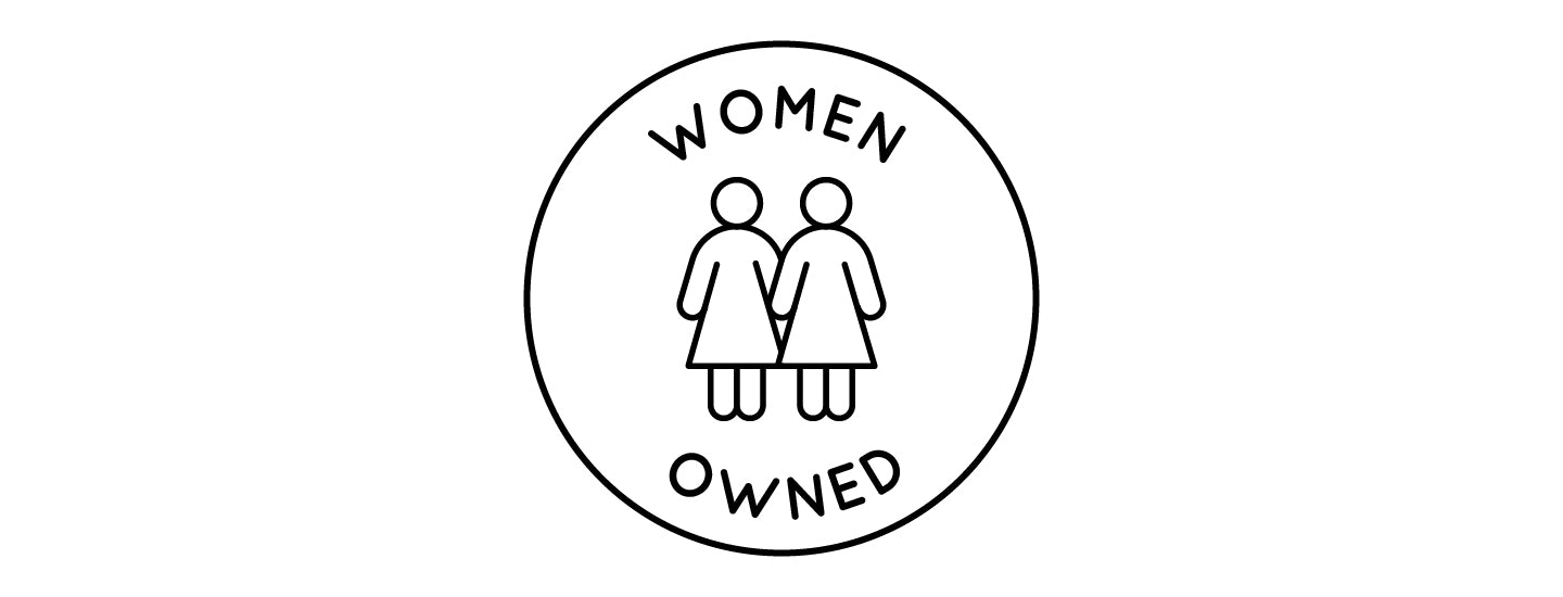 Woman owned icon with illustration of two female figures.